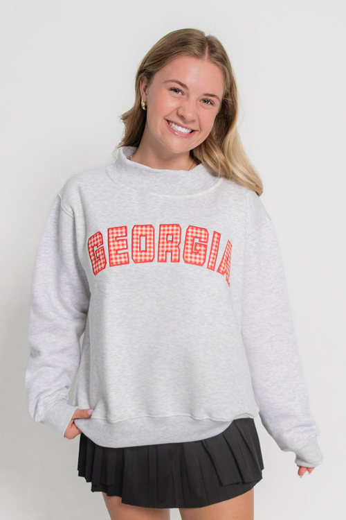 Georgia Gingham Mock Neck by Scarlet & Gold