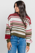 Striped Crew Neck Boxy Sweater