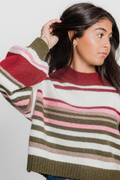 Striped Crew Neck Boxy Sweater