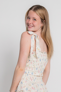 Katie J Juniors Emerson Dress in Cream Tossed Floral