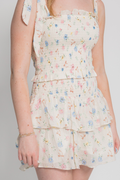 Katie J Juniors Emerson Dress in Cream Tossed Floral