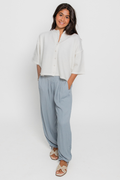 Button Down Sweater with Seam Detail