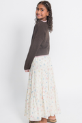 Katie J Girls Nova Sweater in Espresso/Pink