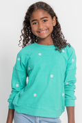 Brushed Floral Embroidered Sweatshirt