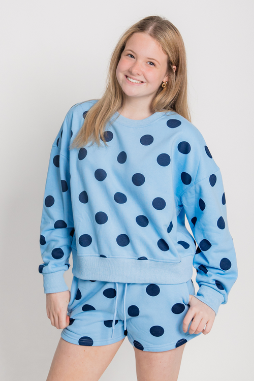 Polks Dot Crew Neck Sweatshirt