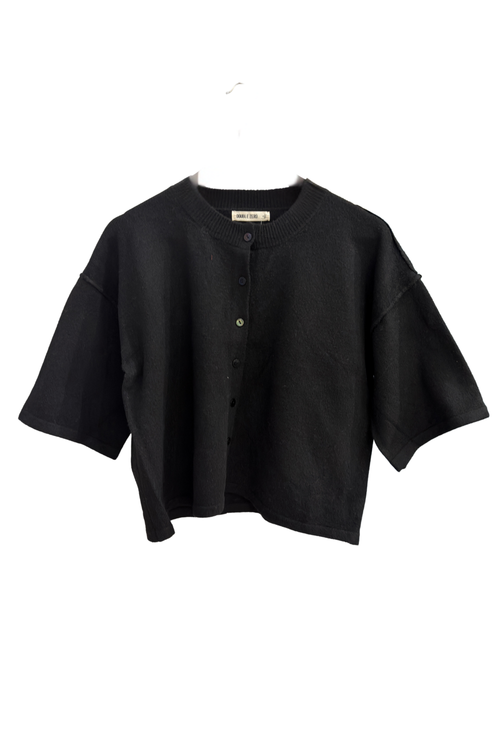 Button Down Sweater with Seam Detail