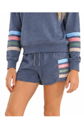 Girls Washed Stripe Pull-On Shorts