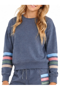 Girls Stripe Crew Neck Pullover