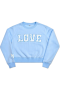 Blue Ditsy Floral LOVE Sweatshirt by iScream