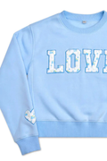 Blue Ditsy Floral LOVE Sweatshirt by iScream