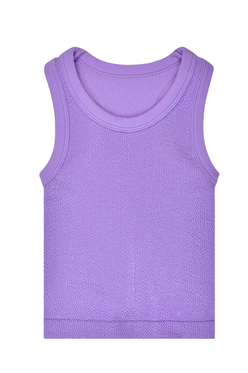 Violet Smocked Racerback Tank by iScream