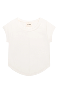 Rib Exposed Cap Sleeve Tee by TENLY
