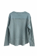 Thermal Waffle Pullover in Ice Blue by TENLY