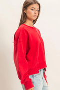 Acid Wash Seam Detail Crew Neck Sweatshirt