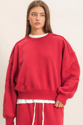 Star Patch Sleeve Sweatshirt