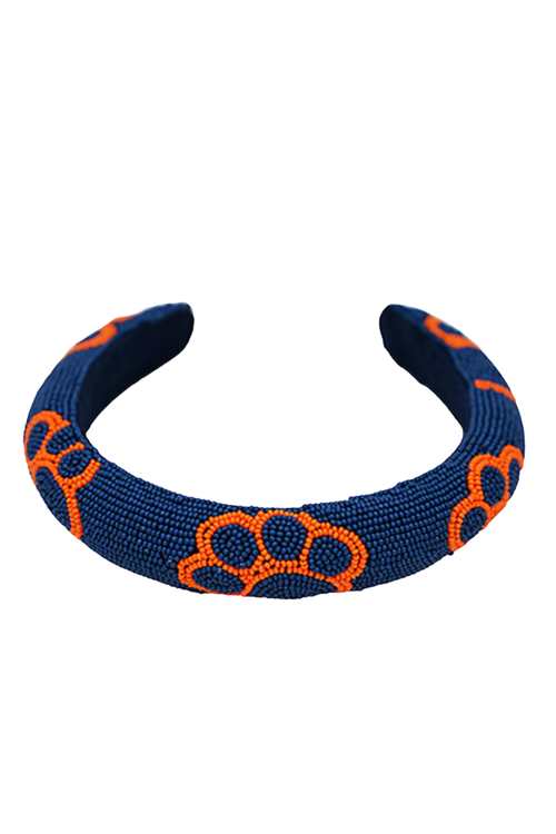 GAMEDAY Paw Prints Hedband Navy/Orange