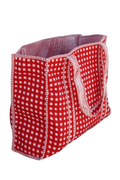 Red & White Quilted Tote Bag