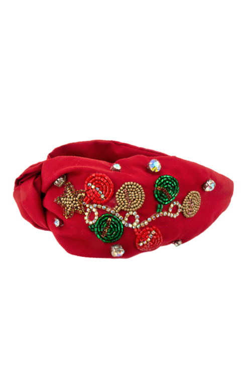 Christmas Ornament Beaded Headband
