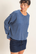 Mineral Wash Waffle Open Back Top