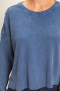 Mineral Wash Waffle Open Back Top