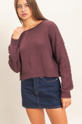 Colette Textured Boat Neck Sweater