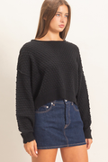 Colette Textured Boat Neck Sweater