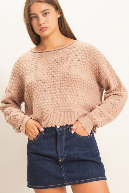 Colette Textured Boat Neck Sweater