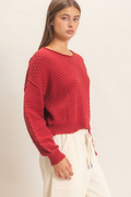 Colette Textured Boat Neck Sweater