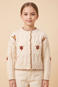 Girls Floral Embroidered Sweater