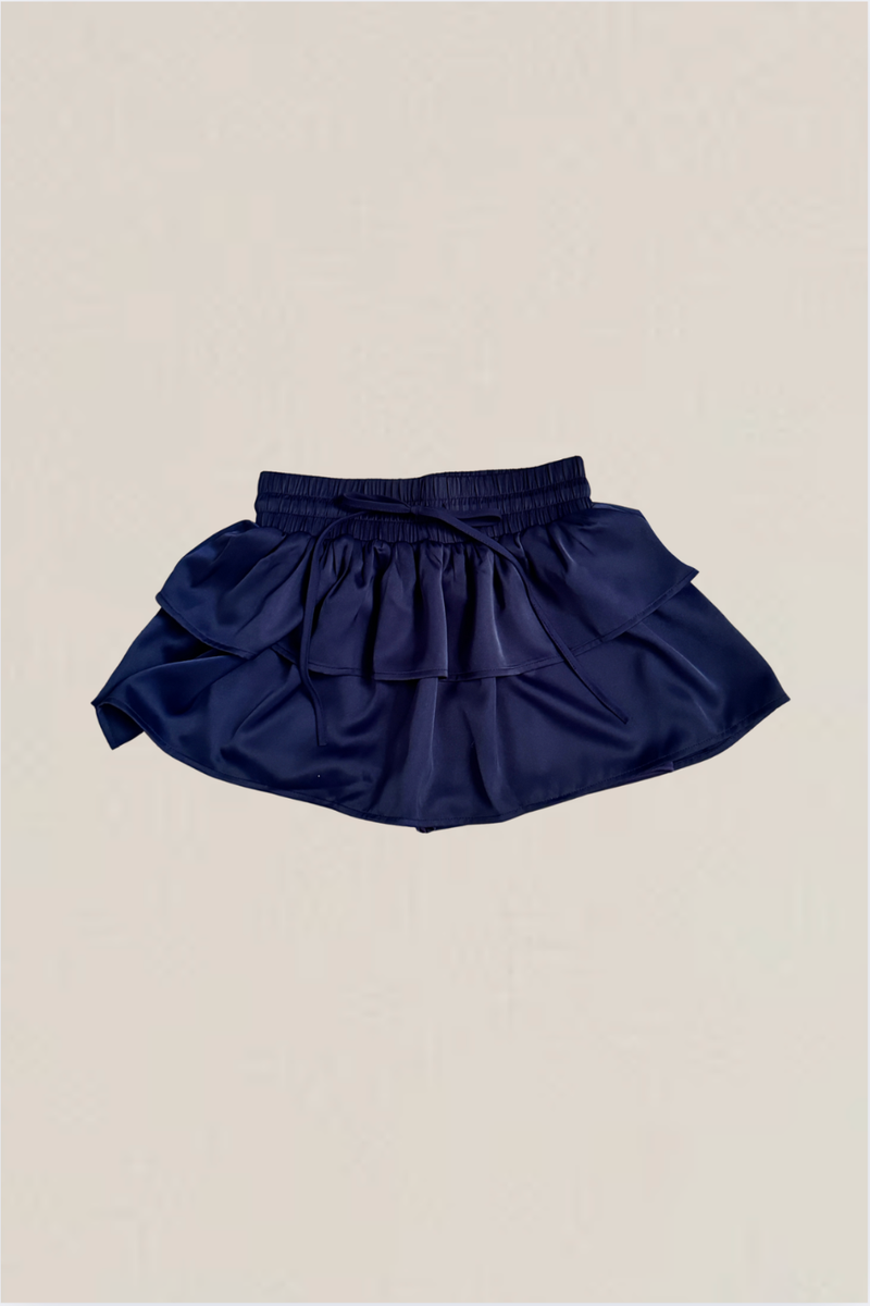 Willow Navy Satin Skort by THEME
