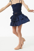 Willow Navy Satin Skort by THEME