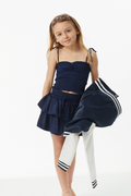Willow Navy Satin Skort by THEME