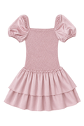 Lexi Mauve Satin Smocked Dress by THEME