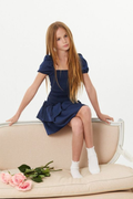Lexi Navy Satin Smocked Dress by THEME
