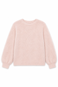 Maya Light Pink Fluffy Drop Shoulder Sweater by THEME