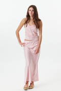 Joey Mauve Satin Maxi Skirt by THEME