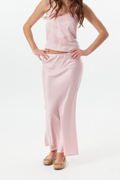 Joey Mauve Satin Maxi Skirt by THEME