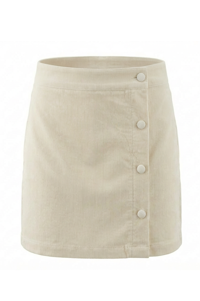 The Reese Skirt in Winter White Corduroy by PLEAT