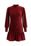 The Serena Dress in Red Velour by PLEAT