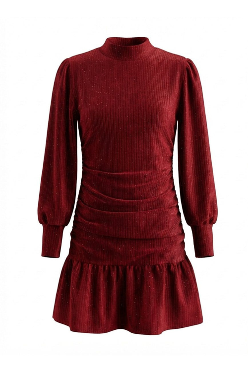The Serena Dress in Red Velour by PLEAT