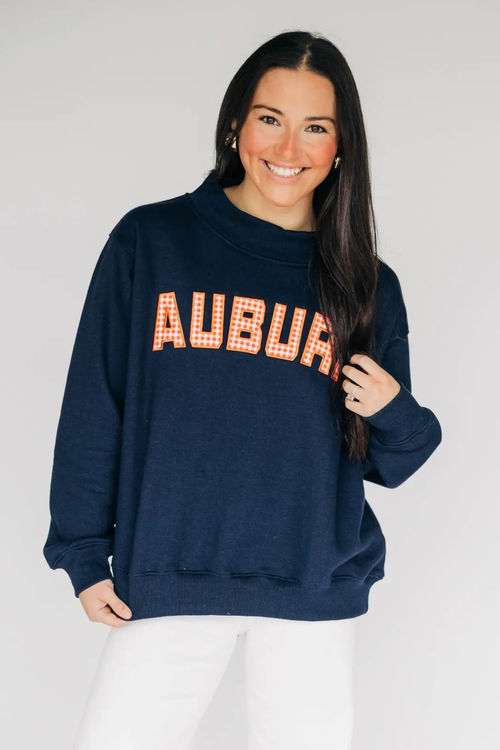 Auburn Gingham Mock Neck by Scarlet & Gold