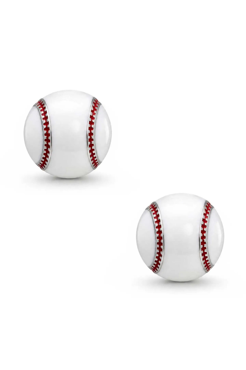 3D Baseball Stud Earrings by Lily Nily