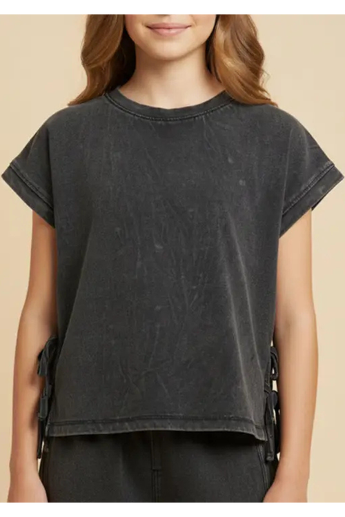 Girls Side Bow Detail Knit Top