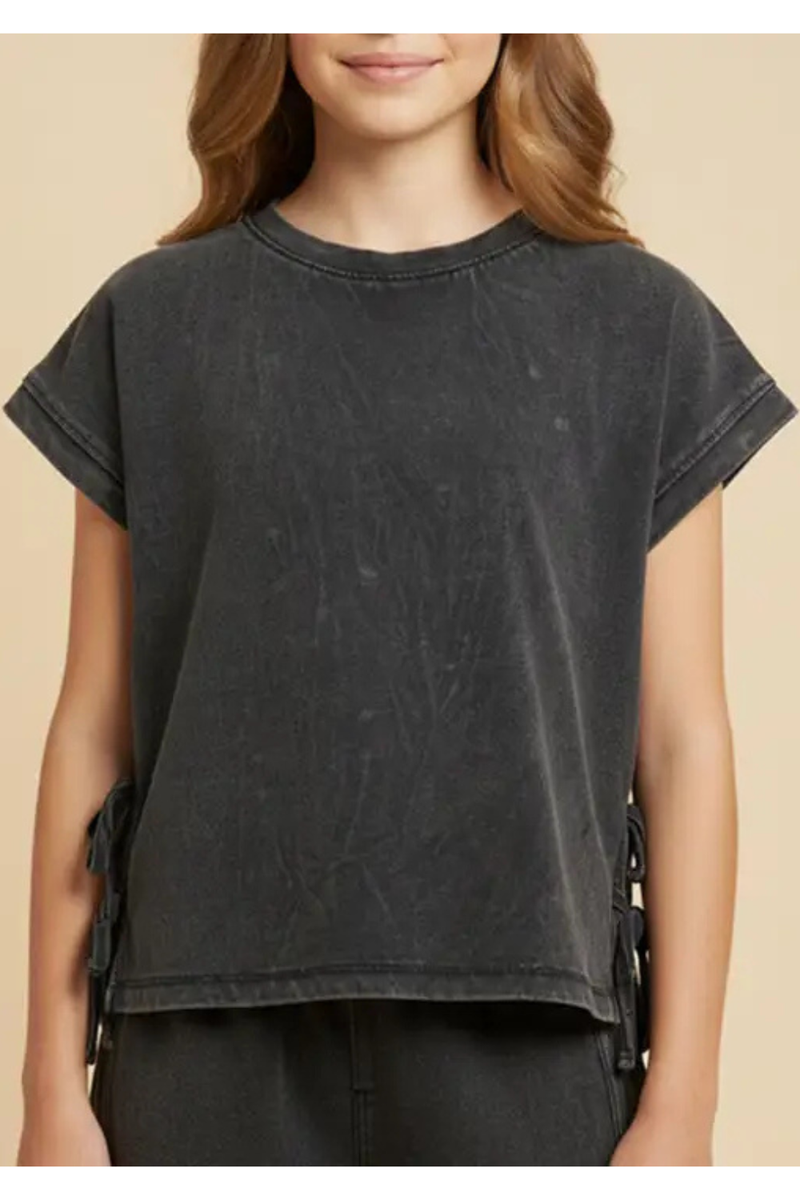 Girls Side Bow Detail Knit Top