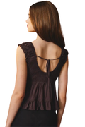 V-Neckline Top With Lace Trim