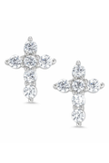 Cz Cross Stud Earrings in Sterling Silver by Lily Nily