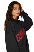 Black Georgia/GA Reversible Mockneck Sweatshirt