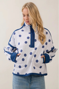 Polka Dot Contrast Pullover