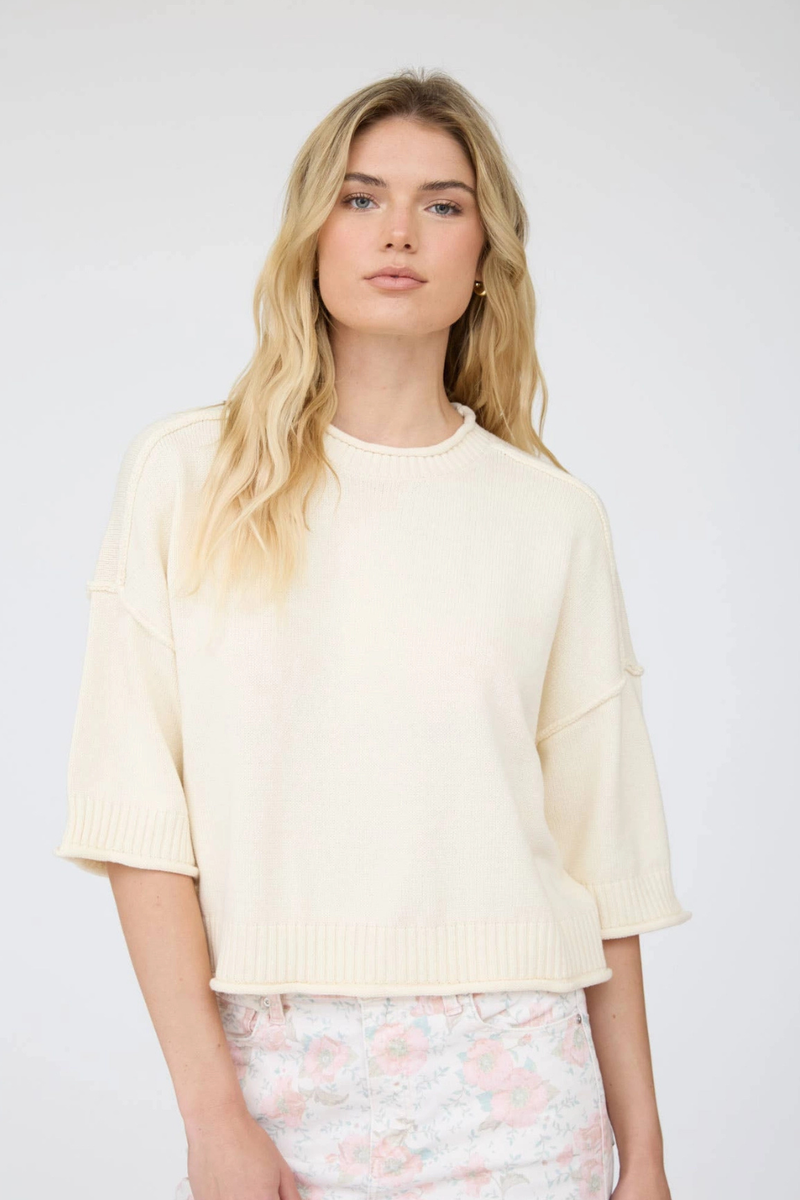 Maria Exposed Seam Drop Shoulder Sweater
