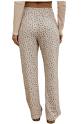 Ditsy Floral Rib Knit Wide Leg Lounge Pants
